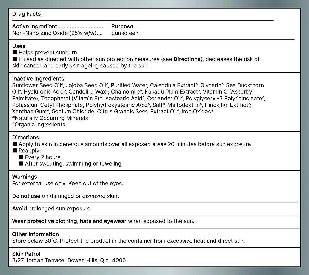 Skin Patrol Organic Zinc 2kg 2